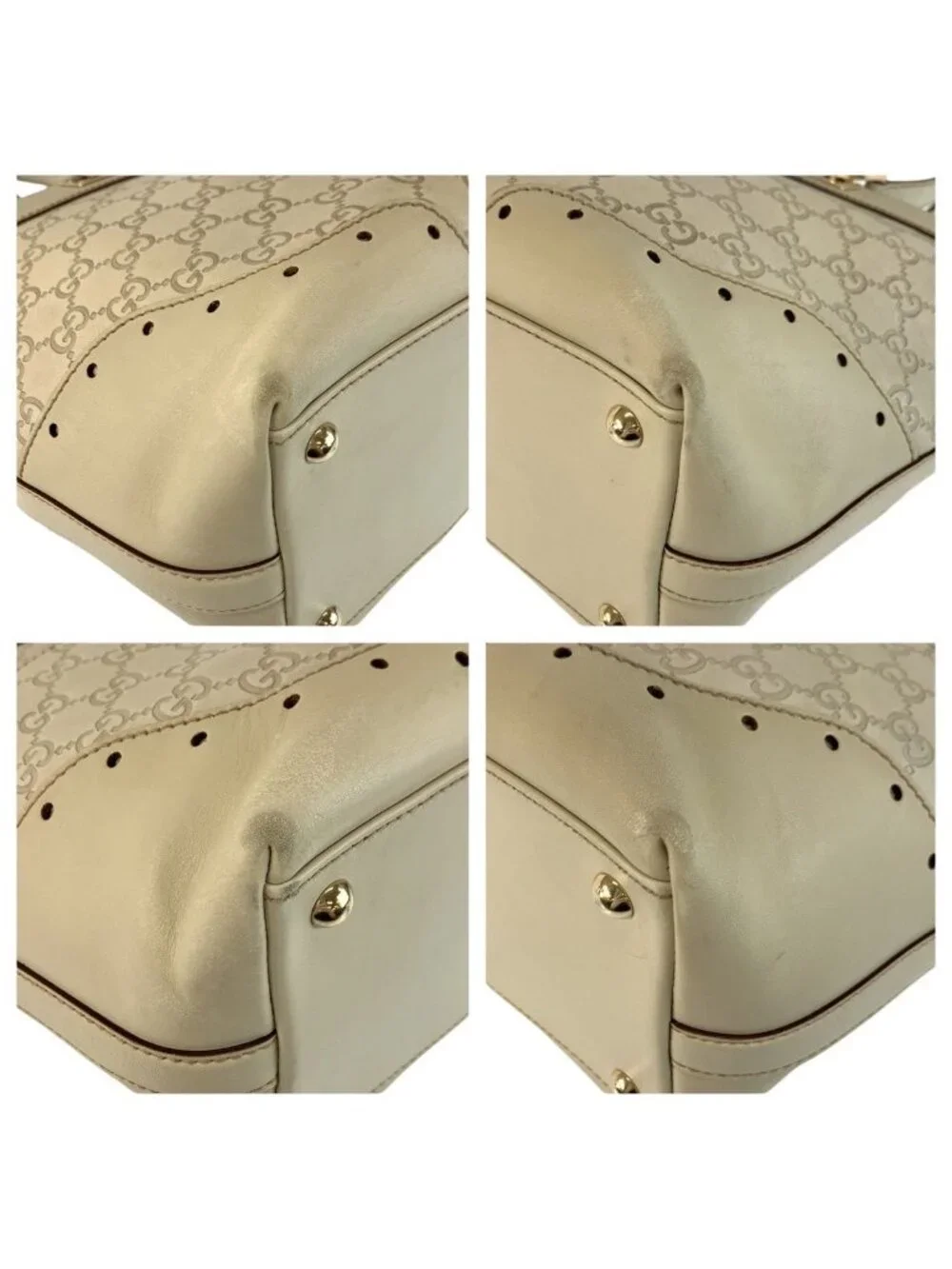 Gucci Guccissima Ivory Gold Leather Tote Shoulder - Picture 4 of 9